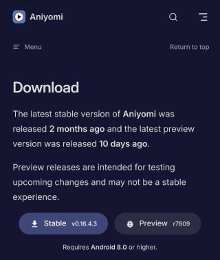 Aniyomi Downloads Page