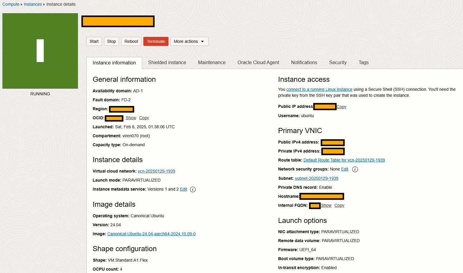 Instance Dashboard